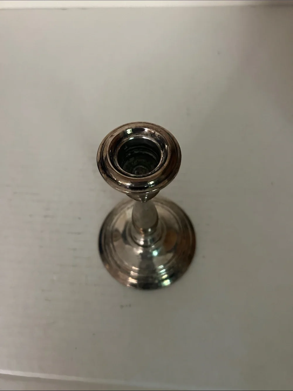 Vintage Silver Tone Single Candlestick Holder